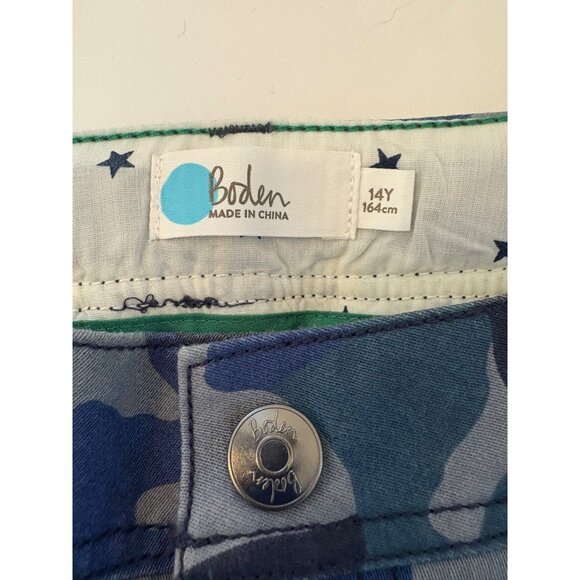 Boden Boys Blue Camouflage Cargo Pants 14Y Button, Pockets Excellent Condition‎ - Picture 6 of 8